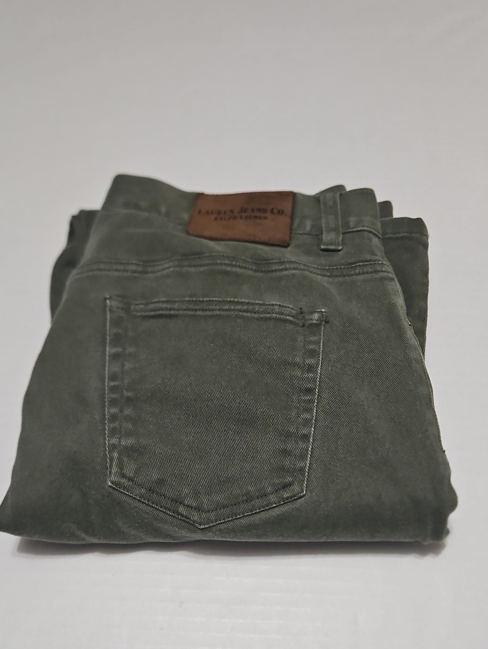 Lauren Jean Co Women's Dark Olive Green Straight Leg Jeans Pants Size 12 - Picture 12 of 13